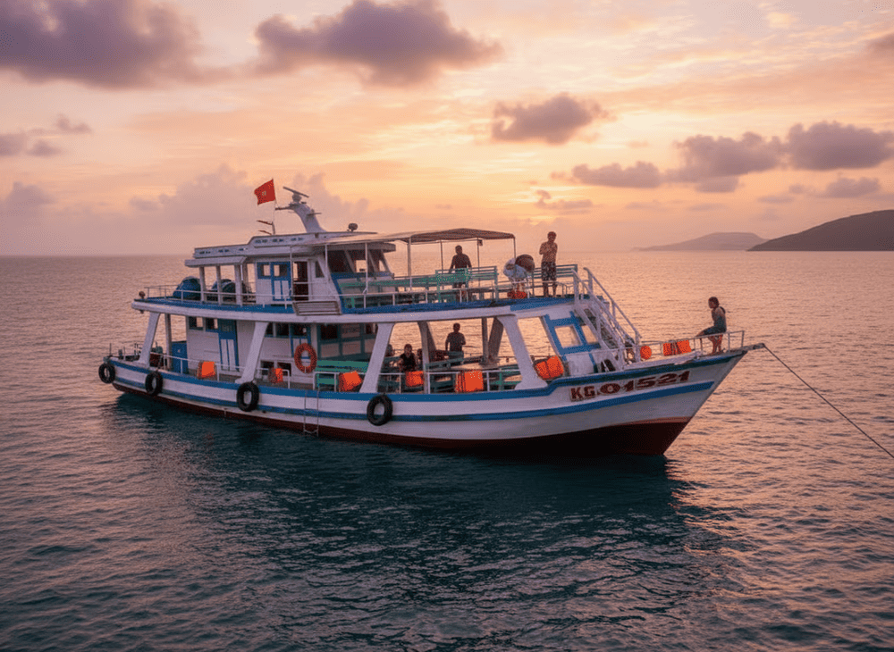 Bạn cần đi tàu để di chuyển qua các đảo tại Nam Du